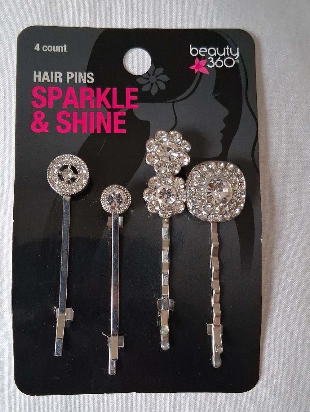 Sparkle & Shine Silver Hair Pins - Set of 4